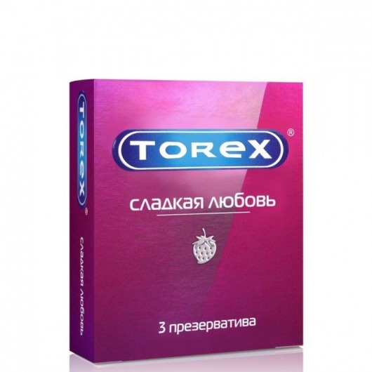 Презервативы Torex  Сладкая любовь  с ароматом клубники - 3 шт. - Torex - купить с доставкой в Симферополе