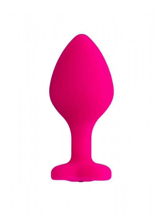 Розовая анальная втулка Diamond Heart с прозрачным кристаллом - 8 см. - ToyFa - купить с доставкой в Симферополе