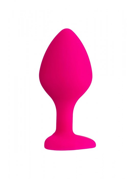 Розовая анальная втулка Diamond Heart с прозрачным кристаллом - 8 см. - ToyFa - купить с доставкой в Симферополе