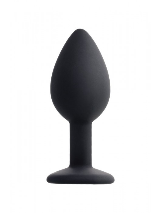 Черная анальная втулка с прозрачным стразом - 7,2 см. - POPO Pleasure - купить с доставкой в Симферополе