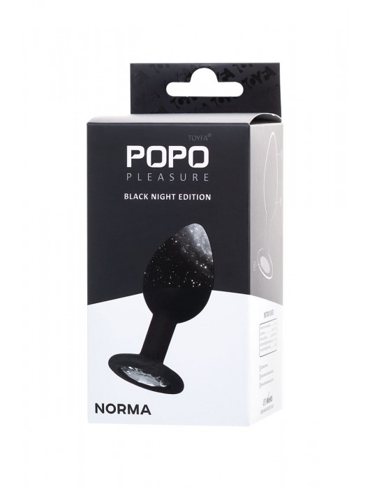 Черная анальная втулка с прозрачным стразом - 7,2 см. - POPO Pleasure - купить с доставкой в Симферополе