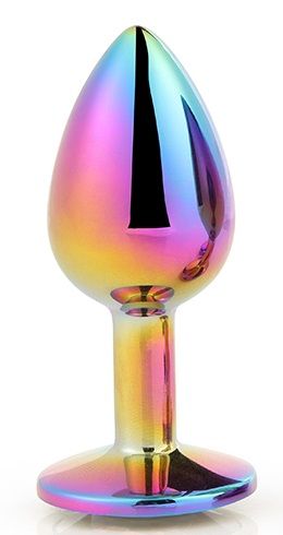 Голографическая анальная втулка с радужным кристаллом - 7,1 см. - Dream Toys - купить с доставкой в Симферополе