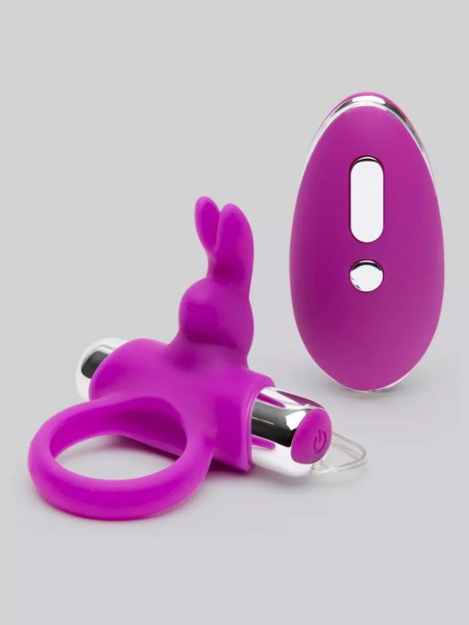 Лиловое виброкольцо с пультом ДУ Remote Control Cock Ring - Happy Rabbit - в Симферополе купить с доставкой