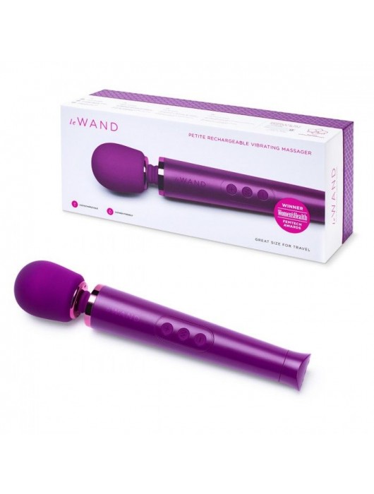 Фиолетовый жезловый мини-вибратор Le Wand Petite c 6 режимами вибрации - Le Wand