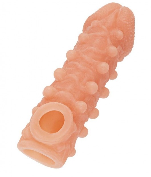 Телесная закрытая насадка с шариками Cock Sleeve Size S - 13,8 см. - KOKOS - в Симферополе купить с доставкой