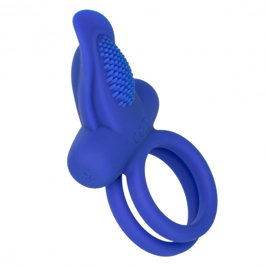 Синее перезаряжаемое эрекционное кольцо Silicone Rechargeable Dual Pleaser Enhancer - California Exotic Novelties - в Симферополе купить с доставкой