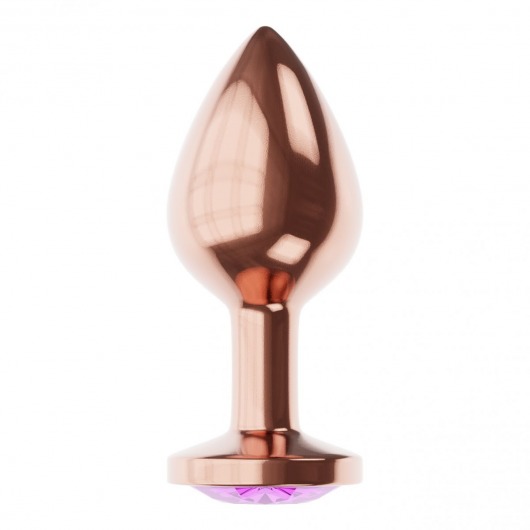 Пробка цвета розового золота с фиолетовым кристаллом Diamond Amethyst Shine S - 7,2 см. - Lola Games - купить с доставкой в Симферополе