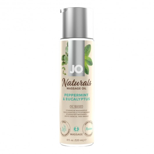 Массажное масло с ароматом перечной мяты и эвкалипта JO Naturals Peppermint   Eucalyptus - 120 мл. - System JO - купить с доставкой в Симферополе