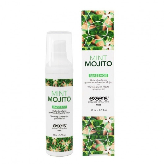 Разогревающее массажное масло с ароматом мохито Gourmet Mint Mojito - 50 мл. - Exsens - купить с доставкой в Симферополе