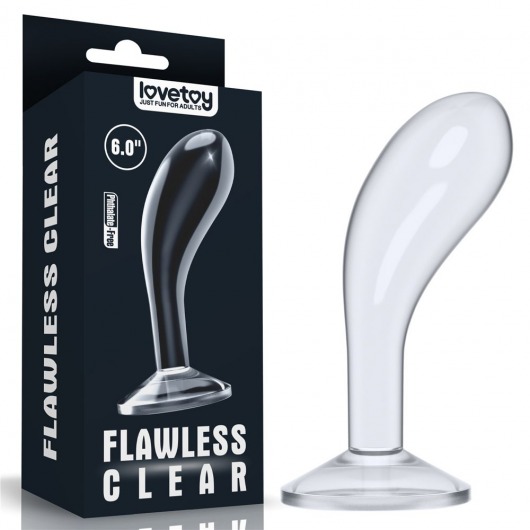 Прозрачный стимулятор простаты Flawless Clear Prostate Plug - 15 см. - Lovetoy - в Симферополе купить с доставкой