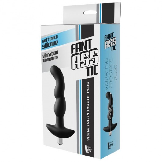 Черная вибропробка для простаты FantASStic Vibrating Prostate Plug - 14,5 см. - Dream Toys - в Симферополе купить с доставкой