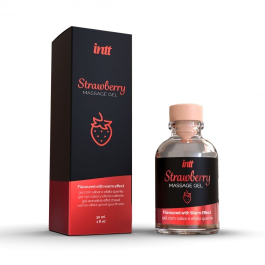 Массажный гель с ароматом клубники Strawberry - 30 мл. - INTT - купить с доставкой в Симферополе