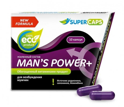 Возбуждающее средство для мужчин Mans Power plus - 10 капсул (0,35 гр.) +1 в подарок - SuperCaps - купить с доставкой в Симферополе