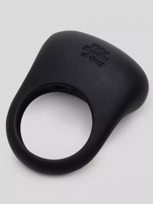 Черное эрекционное виброкольцо Sensation Rechargeable Vibrating Love Ring - Fifty Shades of Grey - в Симферополе купить с доставкой