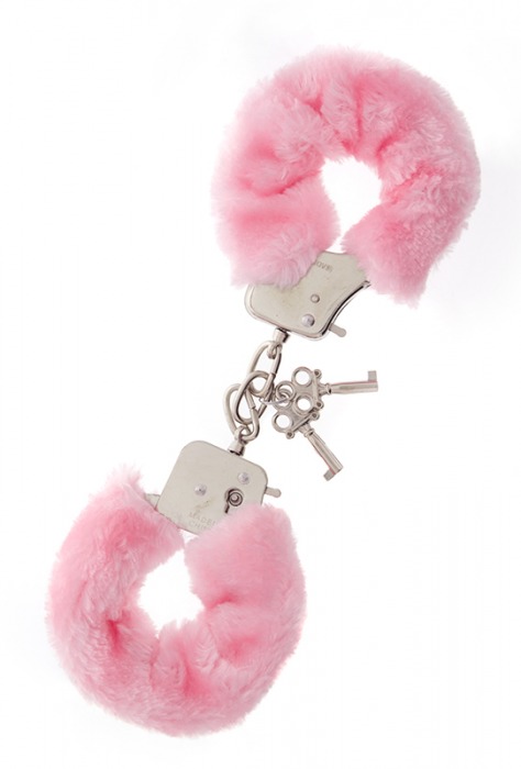 Металлические наручники с розовой меховой опушкой METAL HANDCUFF WITH PLUSH PINK - Dream Toys - купить с доставкой в Симферополе