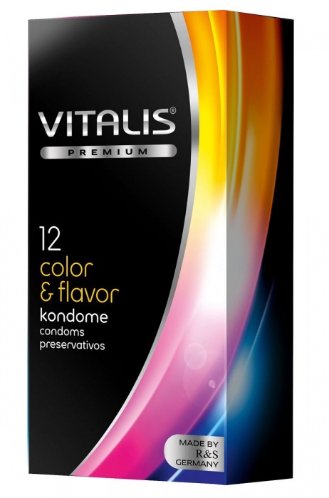 Цветные ароматизированные презервативы VITALIS PREMIUM color   flavor - 12 шт. - Vitalis - купить с доставкой в Симферополе
