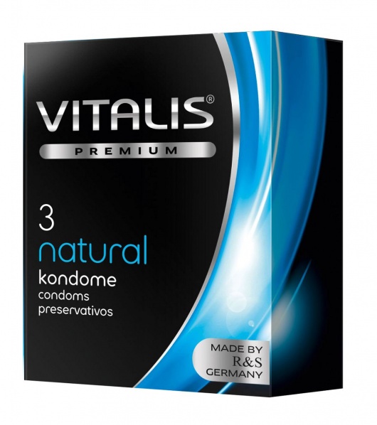 Классические презервативы VITALIS PREMIUM natural - 3 шт. - Vitalis - купить с доставкой в Симферополе