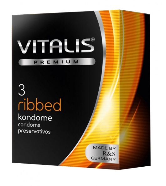 Ребристые презервативы VITALIS PREMIUM ribbed - 3 шт. - Vitalis - купить с доставкой в Симферополе