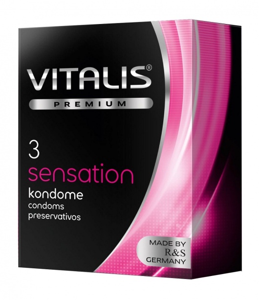 Презервативы с пупырышками и кольцами VITALIS PREMIUM sensation - 3 шт. - Vitalis - купить с доставкой в Симферополе