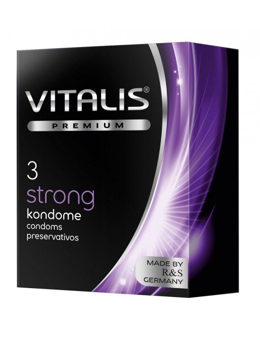 Презервативы с утолщенной стенкой VITALIS PREMIUM strong - 3 шт. - Vitalis - купить с доставкой в Симферополе