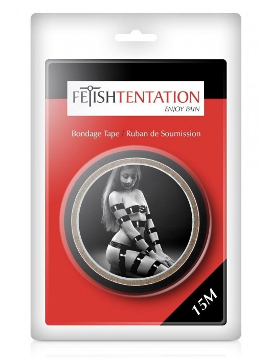 Черный скотч для фиксации - 15 м. - Fetish Tentation - купить с доставкой в Симферополе