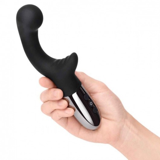 Черный вибромассажер с двумя моторами Le Wand XO - 19 см. - Le Wand