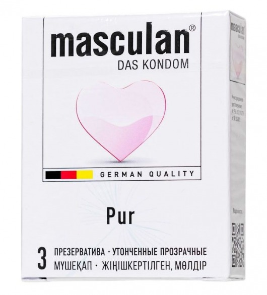 Супертонкие презервативы Masculan Pur - 3 шт. - Masculan - купить с доставкой в Симферополе