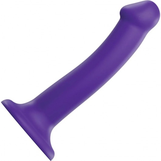 Фиолетовый фаллоимитатор-насадка Strap-On-Me Dildo Dual Density size M - 18 см. - Strap-on-me - купить с доставкой в Симферополе