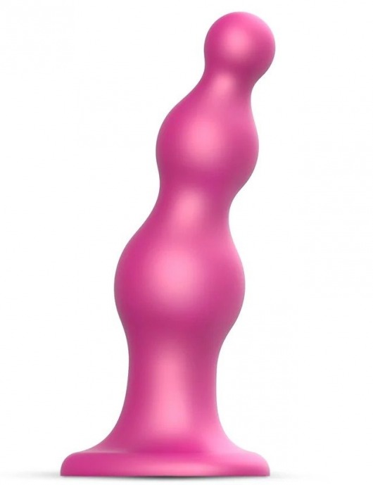 Розовая насадка Strap-On-Me Dildo Plug Beads size S - Strap-on-me - купить с доставкой в Симферополе