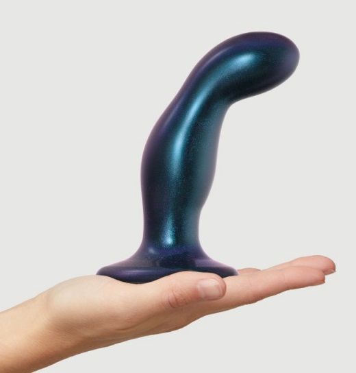 Темно-синяя насадка Strap-On-Me Dildo Plug Snaky size M - Strap-on-me - купить с доставкой в Симферополе