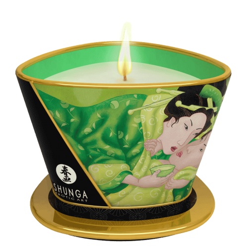 Массажная свеча Exotic Green Tea с ароматом зелёного чая - 170 мл. - Shunga - купить с доставкой в Симферополе