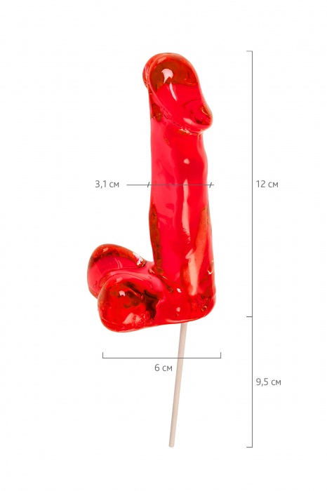 Красный леденец в форме члена со вкусом виски - 173 гр. - Sosuчki - купить с доставкой в Симферополе