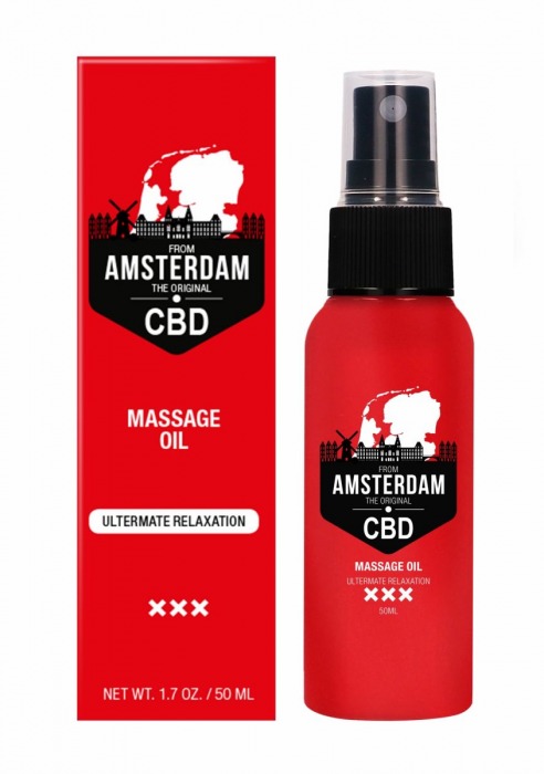 Стимулирующее массажное масло CBD from Amsterdam Massage Oil - 50 мл. - Shots Media BV - купить с доставкой в Симферополе