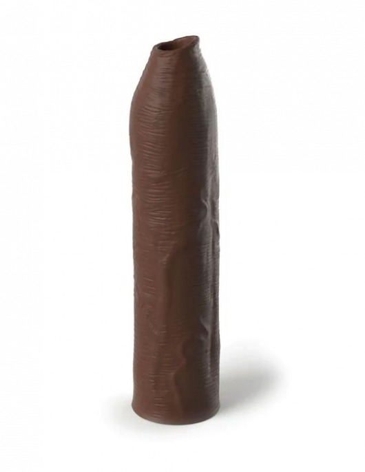 Коричневая насадка-удлинитель Uncut Silicone Penis Enhancer - 17,8 см. - Pipedream - в Симферополе купить с доставкой