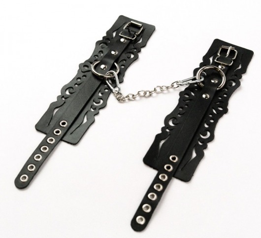 Узорчатые кожаные оковы с регулируемыми ремешками - Crazy Handmade - купить с доставкой в Симферополе