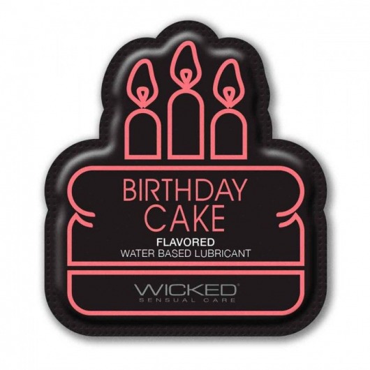 Лубрикант на водной основе со вкусом торта с кремом Wicked Aqua Birthday cake - 3 мл. - Wicked - купить с доставкой в Симферополе