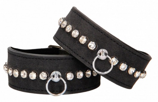 Черные поножи Diamond Studded Ankle Cuffs - Shots Media BV - купить с доставкой в Симферополе