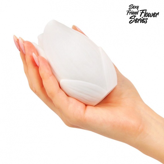 Белый нереалистичный мастурбатор в форме бутона цветка Lotus - 1137 - в Симферополе купить с доставкой