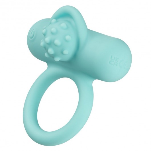 Аквамариновое эрекционное виброкольцо Silicone Rechargeable Nubby Lover’s Delight - California Exotic Novelties - в Симферополе купить с доставкой