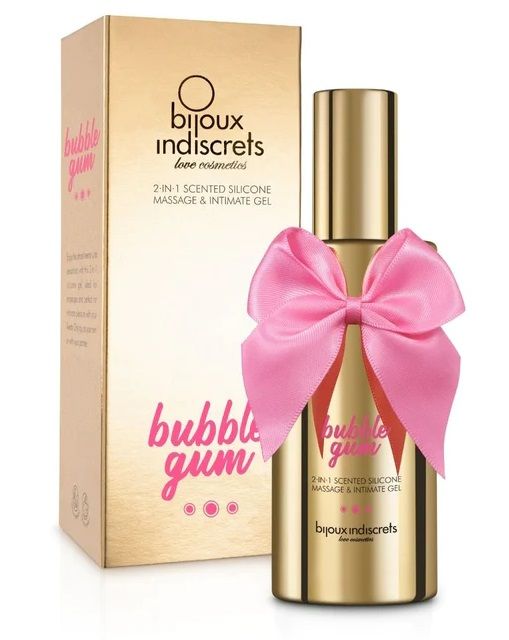 Гель с ароматом жвачки Bubblegum 2-in-1 Scented Silicone Massage And Intimate Gel - 100 мл. - Bijoux Indiscrets - купить с доставкой в Симферополе