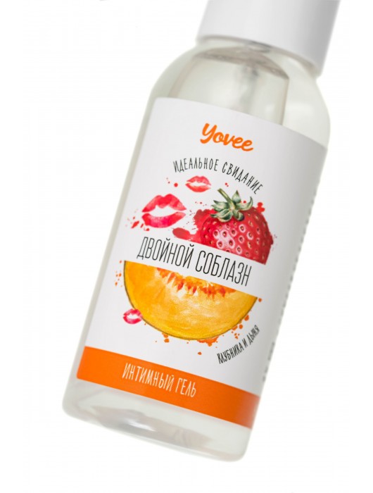 Съедобная гель-смазка Yovee «Двойной соблазн» с Д-пантенолом и вкусом клубники и дыни - 50 мл. - ToyFa - купить с доставкой в Симферополе