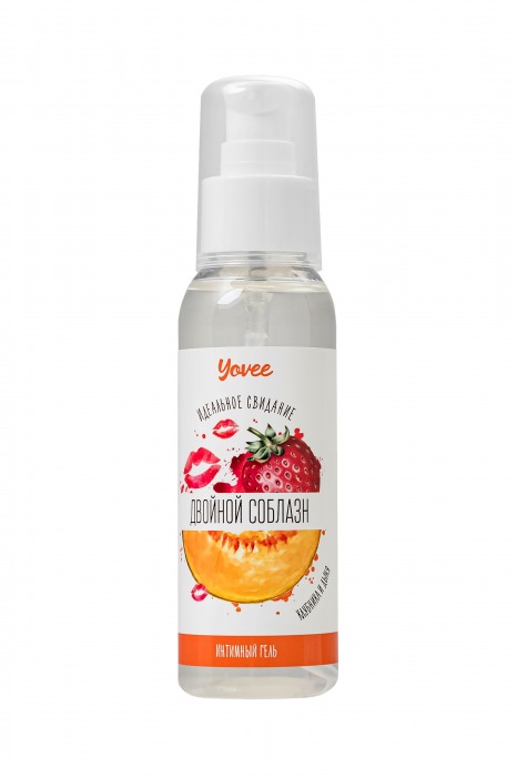 Съедобная гель-смазка Yovee «Двойной соблазн» с Д-пантенолом и вкусом клубники и дыни - 100 мл. - ToyFa - купить с доставкой в Симферополе