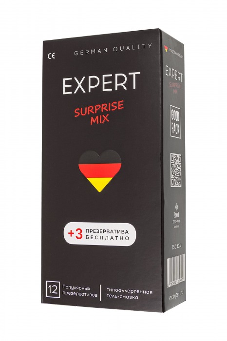 Презервативы EXPERT Surprise Mix - 12 шт.(+3 в подарок) - Expert - купить с доставкой в Симферополе