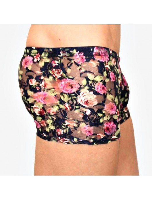 Мужские сетчатые трусы-боксеры с розами Rose Boxer - Romeo Rossi купить с доставкой
