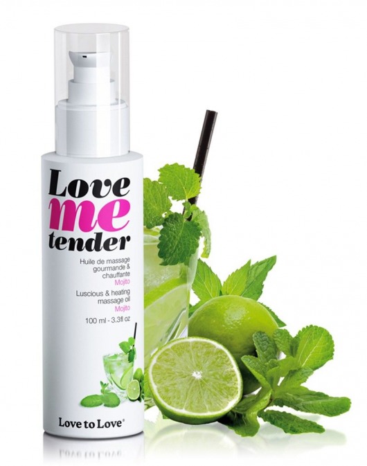 Съедобное согревающее массажное масло Love Me Tender Mojito с ароматом мохито - 100 мл. - Love to Love - купить с доставкой в Симферополе