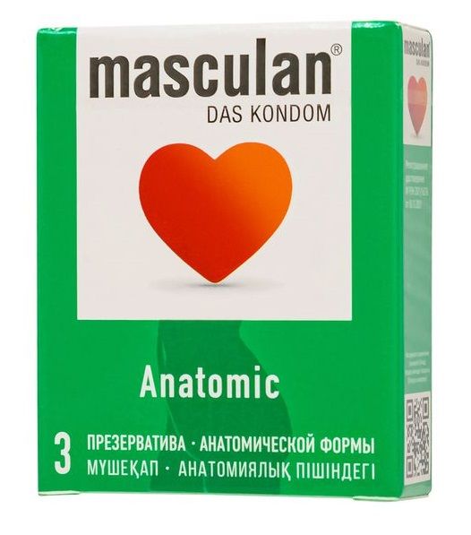 Презервативы анатомической формы Masculan Anatomic - 3 шт. - Masculan - купить с доставкой в Симферополе