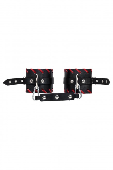 Черно-красные оковы из натуральной кожи - Pecado - купить с доставкой в Симферополе