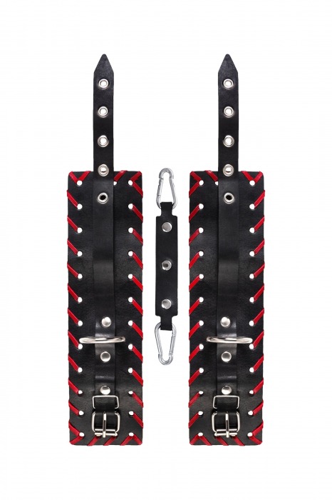 Черно-красные оковы из натуральной кожи - Pecado - купить с доставкой в Симферополе