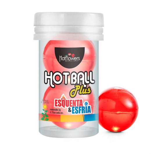 Лубрикант на масляной основе Hot Ball Plus с охлаждающе-разогревающим эффектом (2 шарика по 3 гр.) - HotFlowers - купить с доставкой в Симферополе