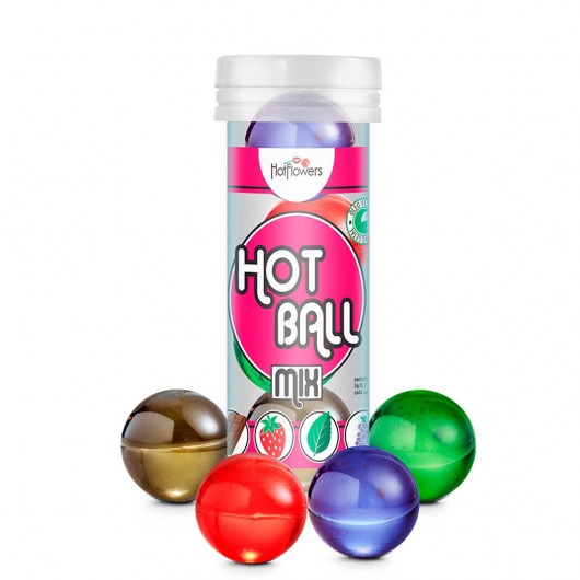 Ароматизированный лубрикант Hot Ball Mix на масляной основе (4 шарика по 3 гр.) - HotFlowers - купить с доставкой в Симферополе